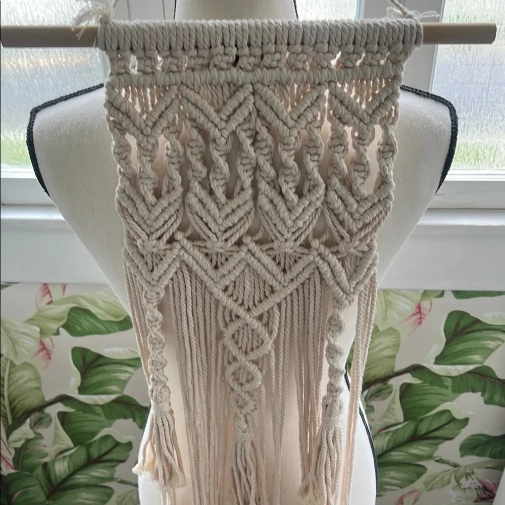 Handmade Macrame Wall Hanging - Cream Boho Tapestry